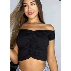 GARAGE Black crop top Size L